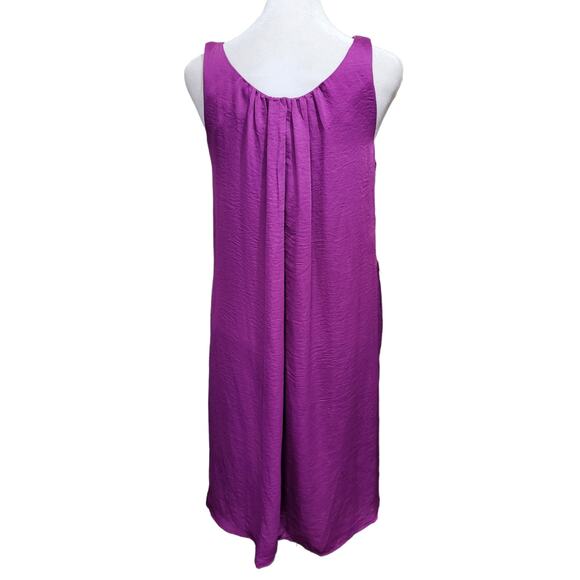 VNTG Corey P Purple Satin Shift Dress 6 Coquette Old Money Quietlux Minimalist - Picture 4 of 7
